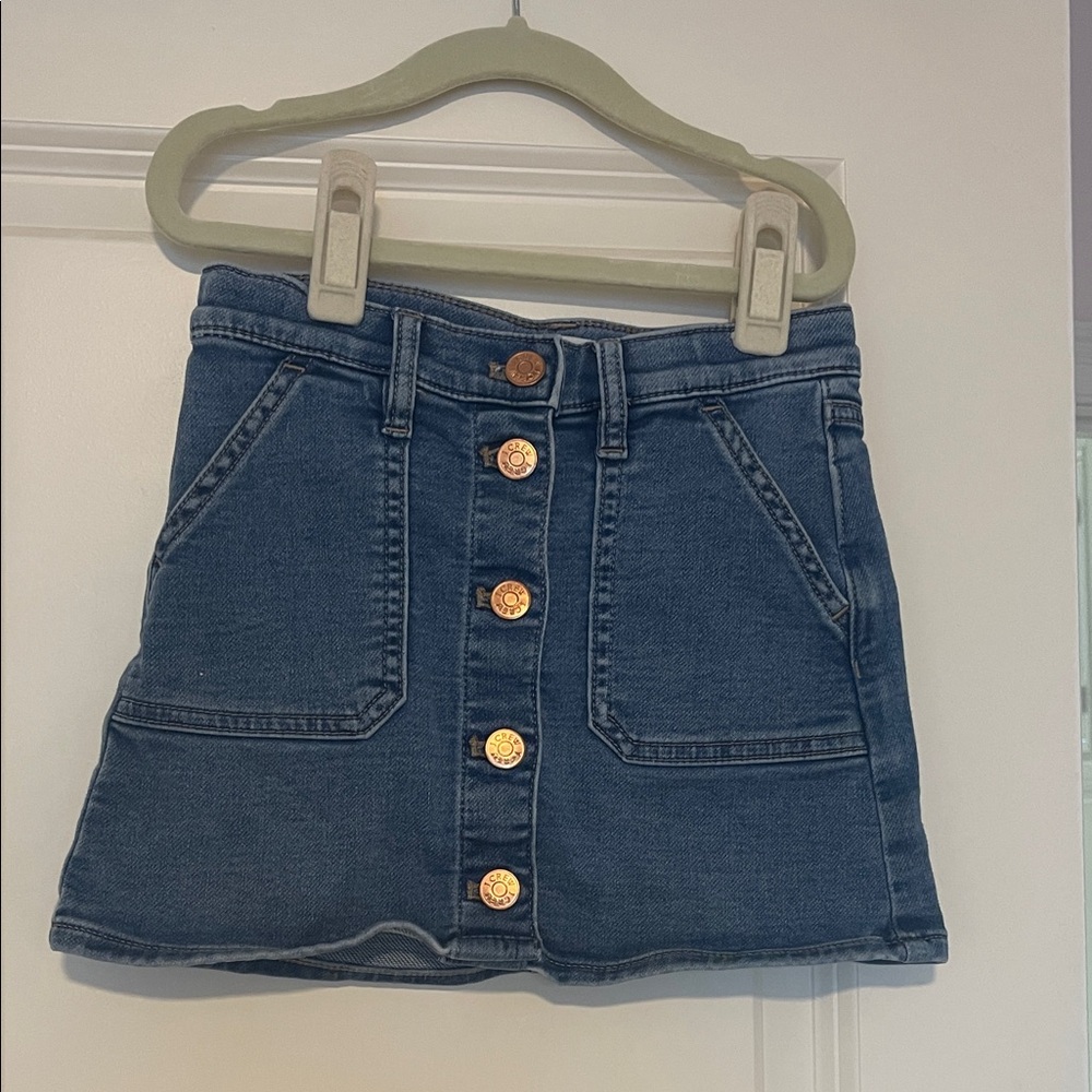 Crewcuts Blue Denim Skirt with Gold Buttons